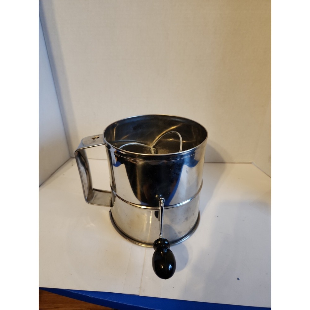 Vintage Stainless Steel Rotary Sifter Flour/Powdered‎ Sugar Baking